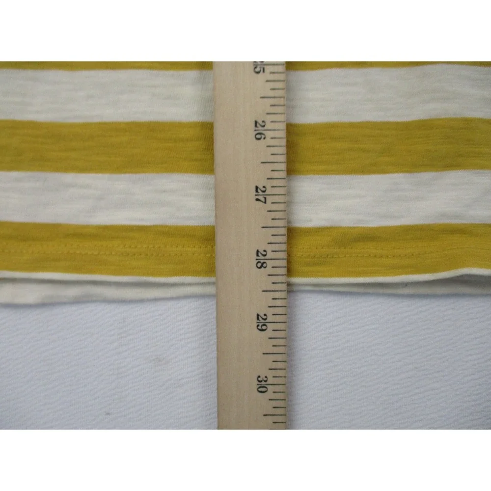 Guess Shirt Mens Small Yellow Striped Originals Embroidered Logo Crewneck Tee - Picture 7 of 9